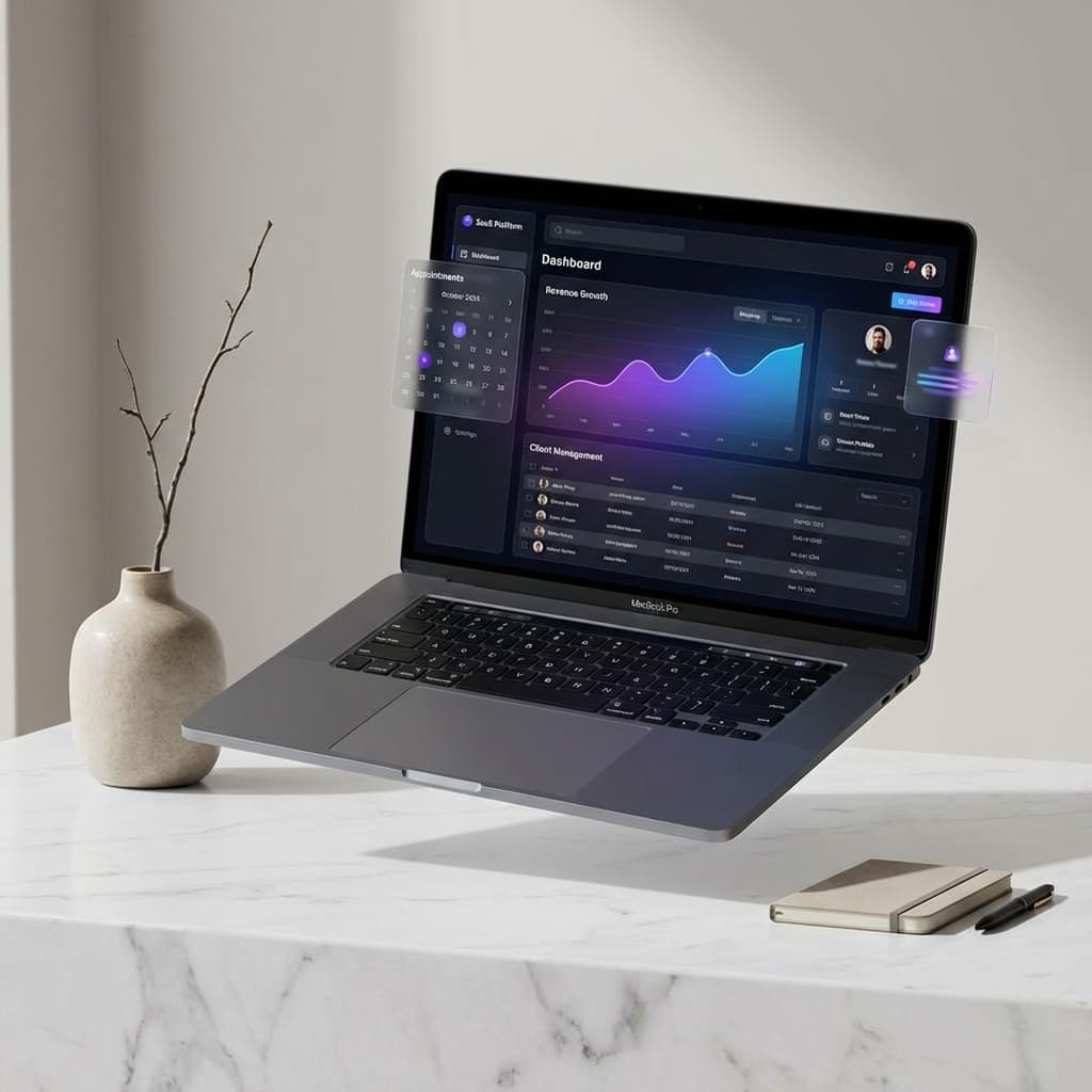 Naai AI Dashboard Preview showing appointment calendar and analytics
